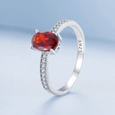 925 Sterling Silver Pavé Setting CZ Synthetic Garnet Ring for Women-4