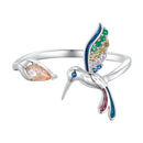 925 Sterling Silver Enamel Pavé Setting Ring for Women-1