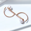 925 Sterling Silver Earrings in Rose Gold with Beads for Women-5