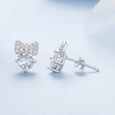 925 Sterling Silver Earrings with CZ and White Gold Plating for Women-5