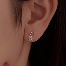 925 Sterling Silver Oxidized Silver Hoop Earrings 1.4*0.5cm for Women-5