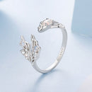 925 Sterling Silver White Gold Plated Nano Opal Ring with CZ for Women-2