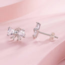 925 Sterling Silver White Gold Plated CZ Earrings for Women - 0.7x1.0cm-4