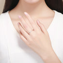 925 Sterling Silver Plated Platinum Pavé Setting CZ Ring-6