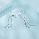 925 Sterling Silver White Gold Plated Shell Pearl Earrings-4