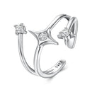 925 Sterling Silver Oxidized CZ Ring with Pavé Setting for Women-1