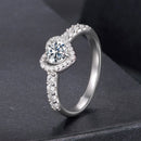 925 Sterling Silver Moissanite 0.5ct Heart Ring for Women Size 6-4