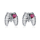 925 Sterling Silver Oxidized Pavé Setting CZ Earrings - 1x1cm for Women-1