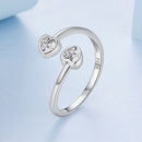 925 Sterling Silver Heart Shaped 0.17cm CZ Ring for Women-2