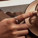 925 Sterling Silver White Gold Plated Pavé Setting CZ Ring-6