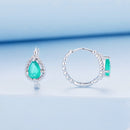 925 Sterling Silver Earrings with Pavé Setting and Transparent Glass-5