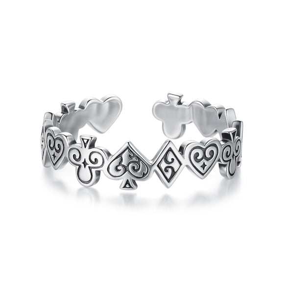 925 Sterling Silver Oxidized Silver 0.5cm Ring
