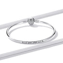 925 Sterling Silver 17.0 cm Oxidized CZ Bracelet for Women-5