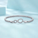 925 Sterling Silver Infinity Love Bracelet for Women - Size 17.0-4