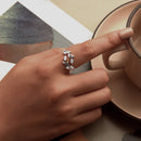 925 Sterling Silver White Gold Plated Pavé Setting CZ Ring for Women-8