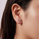 925 Sterling Silver White Gold Plated Pavé Setting CZ Earrings 1.0cm for Women-7
