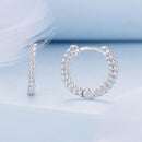 925 Sterling Silver Earrings Size 14*1.5mm Plated Platinum for Women-3
