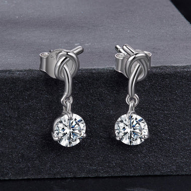 925 Sterling Silver Moissanite 0.50 Carat Earrings for Women - 0