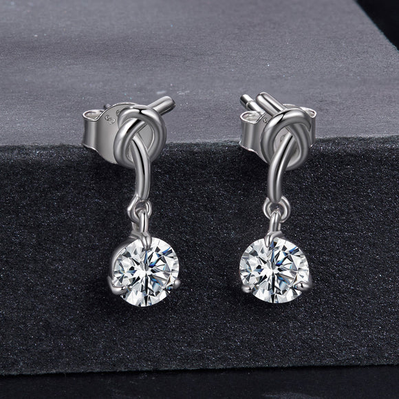 925 Sterling Silver Moissanite 0.50 Carat Earrings for Women