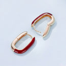 925 Sterling Silver Plated Rose Gold Enamel Earrings for Women-4