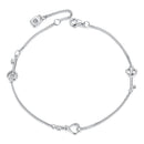 925 Sterling Silver White Gold Plated 21cm Pavé CZ Bracelet for Women-1
