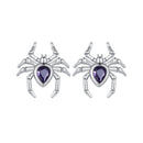 925 Sterling Silver Earrings with Pavé Setting CZ, Size 13*12mm-1