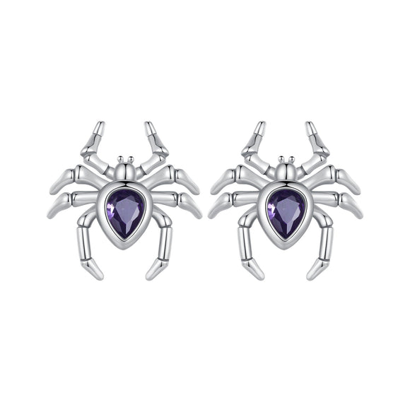 925 Sterling Silver Earrings with Pavé Setting CZ, Size 13*12mm