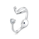 925 Sterling Silver Plated Platinum Ring with Pavé Setting for Men-1
