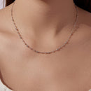 925 Sterling Silver 40+5cm White Gold Plated Necklace for Women-5