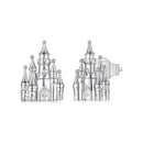 925 Sterling Silver Plated White Gold Earrings for Women, Size 1.3*1.0cm-1