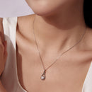 925 Sterling Silver 1 Carat Moissanite Necklace with White Gold Plating - 40+5cm Length for Women-7