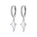 925 Sterling Silver White Gold Plated Earrings with CZ for Women-3