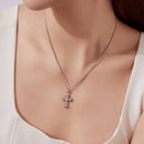925 Sterling Silver Plated White Gold Moissanite Necklace 40+5cm for Women-8