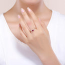 925 Sterling Silver Plated Platinum CZ Ring Size 6 for Women-6