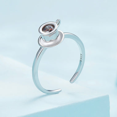 925 Sterling Silver Ring with Pavé Setting CZ - 0
