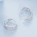 925 Sterling Silver White Gold Plated Pave Setting CZ Earrings 13*6mm for Women-5
