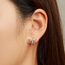 925 Sterling Silver Earrings with Pavé Setting CZ, Oxidized Finish, 1.3cm for Women-5