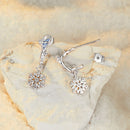 925 Sterling Silver Earrings with Plated White Gold, 2.2*0.7cm, Enamel + Pavé Setting for Women-4