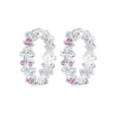 925 Sterling Silver Pavé CZ White Gold Plated Earrings for Women-2