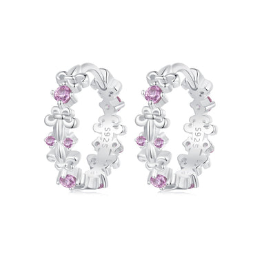 925 Sterling Silver Pavé CZ White Gold Plated Earrings for Women - 0