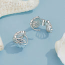 925 Sterling Silver White Gold Plated Enamel Earrings for Women 11x11mm-5