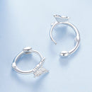 925 Sterling Silver Earrings with White Gold Plating, 1.1x0.7 cm, for Women-4