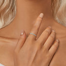 925 Sterling Silver White Gold Plated Turquoise Ring Size 6.0 for Women-7