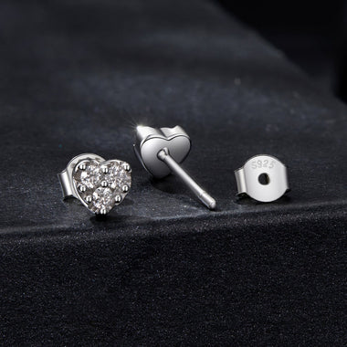 925 Sterling Silver Moissanite 0.03 Carat Earrings for Women - 0