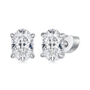 925 Sterling Silver Earrings with Pavé Setting CZ, 0.7*0.5cm, for Women-1