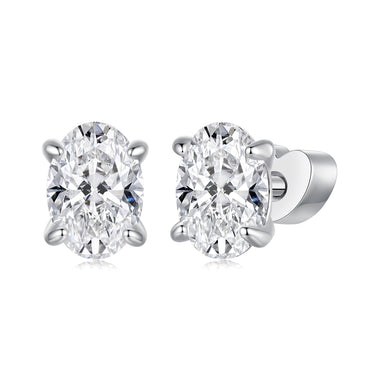 925 Sterling Silver Earrings with Pavé Setting CZ, 0.7*0.5cm, for Women