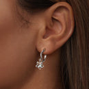 925 Sterling Silver Earrings with Transparent Glass and White Gold Plating for Women-7