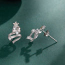 925 Sterling Silver Earrings with White Gold Plating and CZ-4