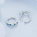 925 Sterling Silver Earrings with Pavé Setting CZ in White Gold for Women-7