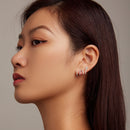 925 Sterling Silver Earrings with Plated Platinum and Pavé Setting CZ, 1.5x2.2cm for Women-7